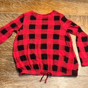 Cat & Jack Girls Red/Black Check Top